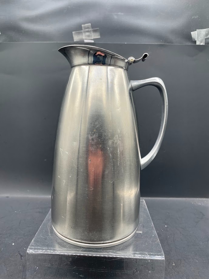 Vintage Stainless Insulated Silver Brit. Design Carafe Coffee Chocolate Pot