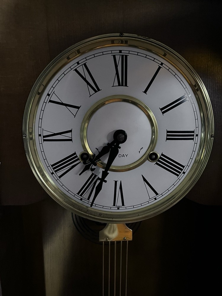 Pendulum Wall Clock Faux Stained Glass