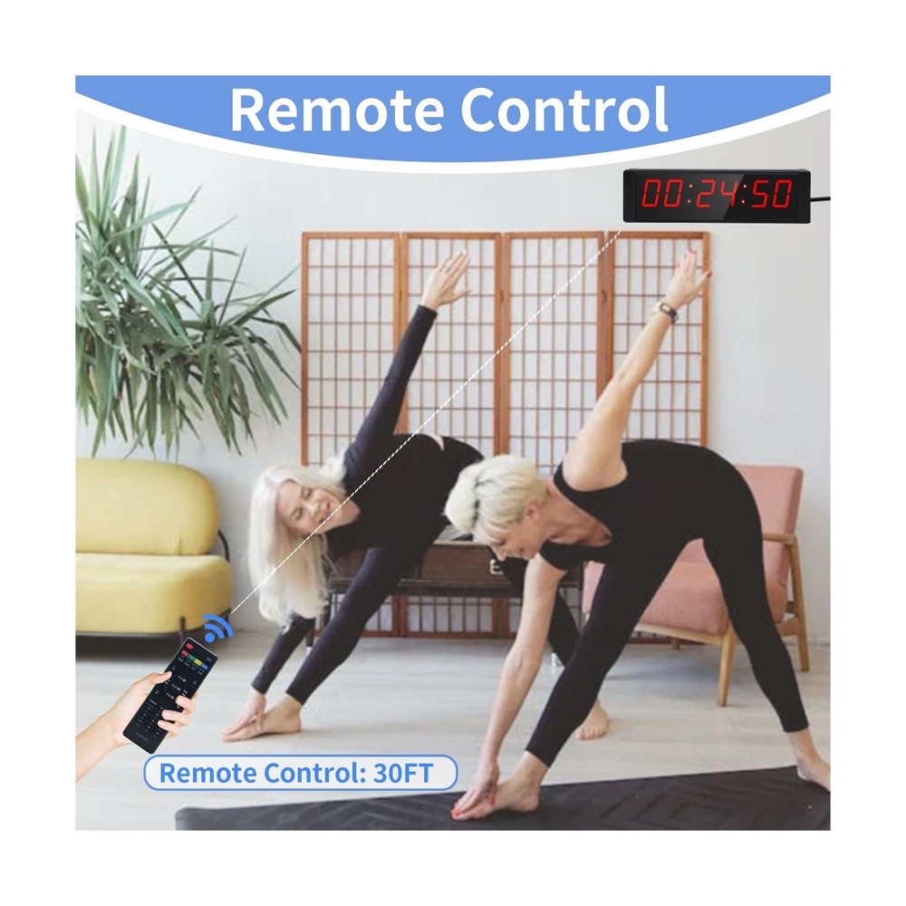 Large Stopwatch with Start/Stop Button, LED Digital Timer with Remote, Countd...