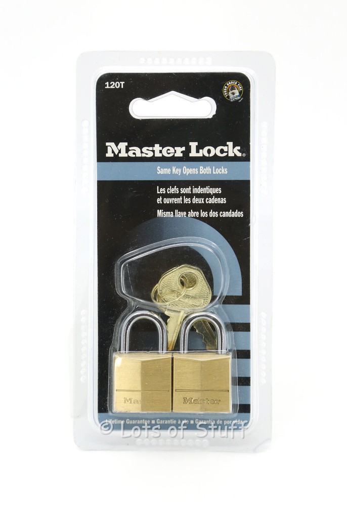 Master Lock Model 120T 2 Lock Pack Same Key Lock Set NOS Sealed