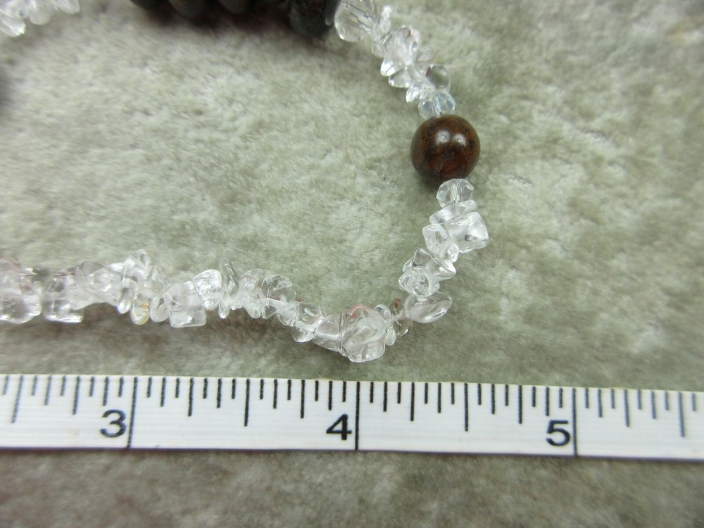 Genuine Bronzite and Quartz Healing Stretch Bracelet