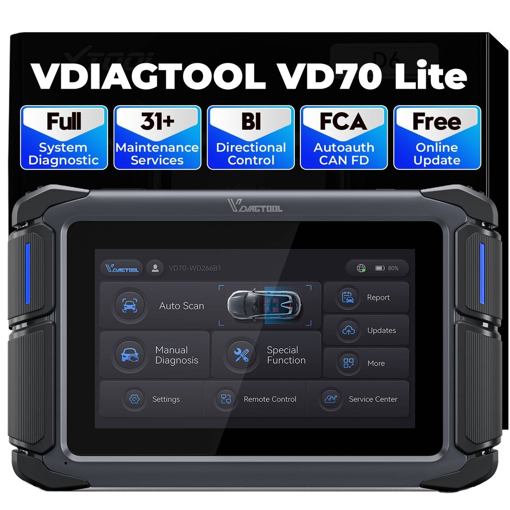 VDIAGTOOL VD70 Lite OBD2 Scanner Bidirectional Key Programmer Diagnostic Tool