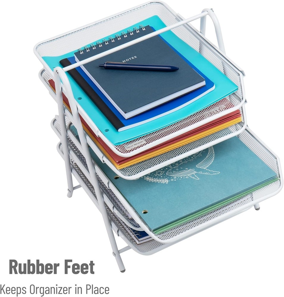 Stylish White 5-Tier Paper Tray - Efficient Desktop Organizer for Documents