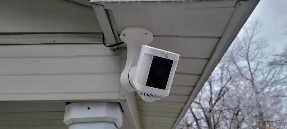 Ring Spotlight Camera Plus Plug-In Multi-Use Mount Ceiling, Wall, under Eaves