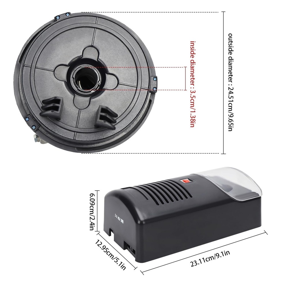 110V 80W Electric Garage Roll Up Roller, 250N Pulling Force Automatic Roller ...