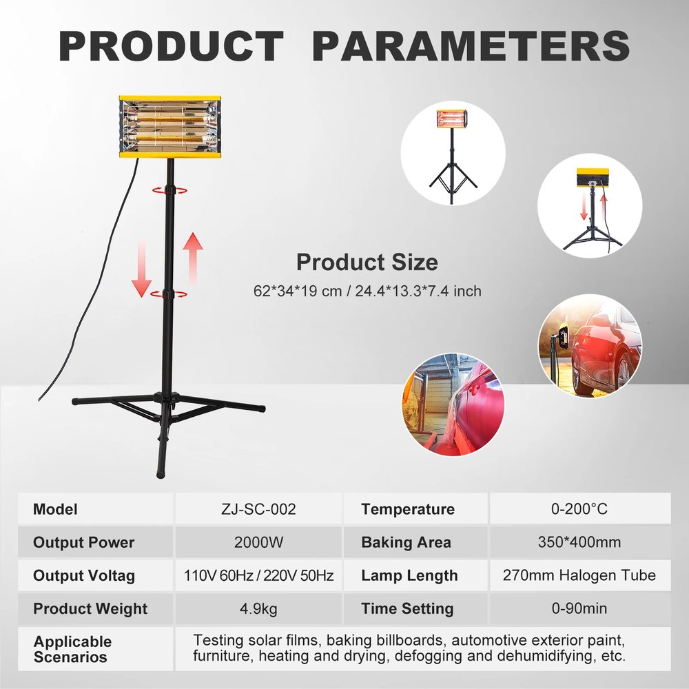 Bracket 2000W Short-Wave Infrared Paint Lamp Bracket Color Random Support Drying