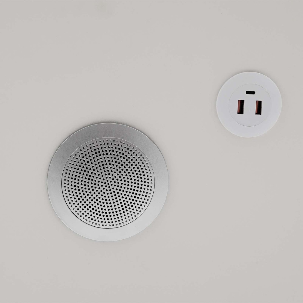 Smart Nightstand Bedside Table with Drawers Bluetooth Speaker Wireless Charging