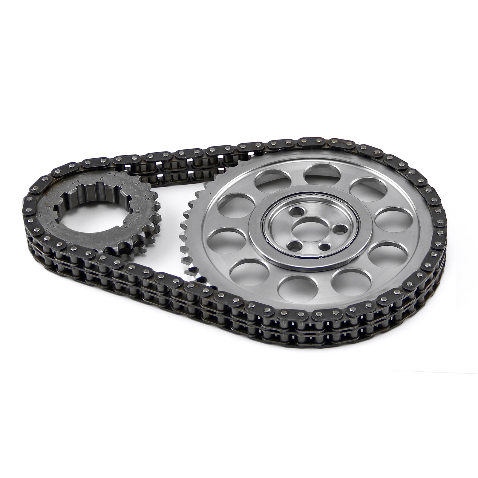 Chevy BBC 454 Double Roller 9 Keyway Billet Steel Timing Chain Kit (Brs/Brg)