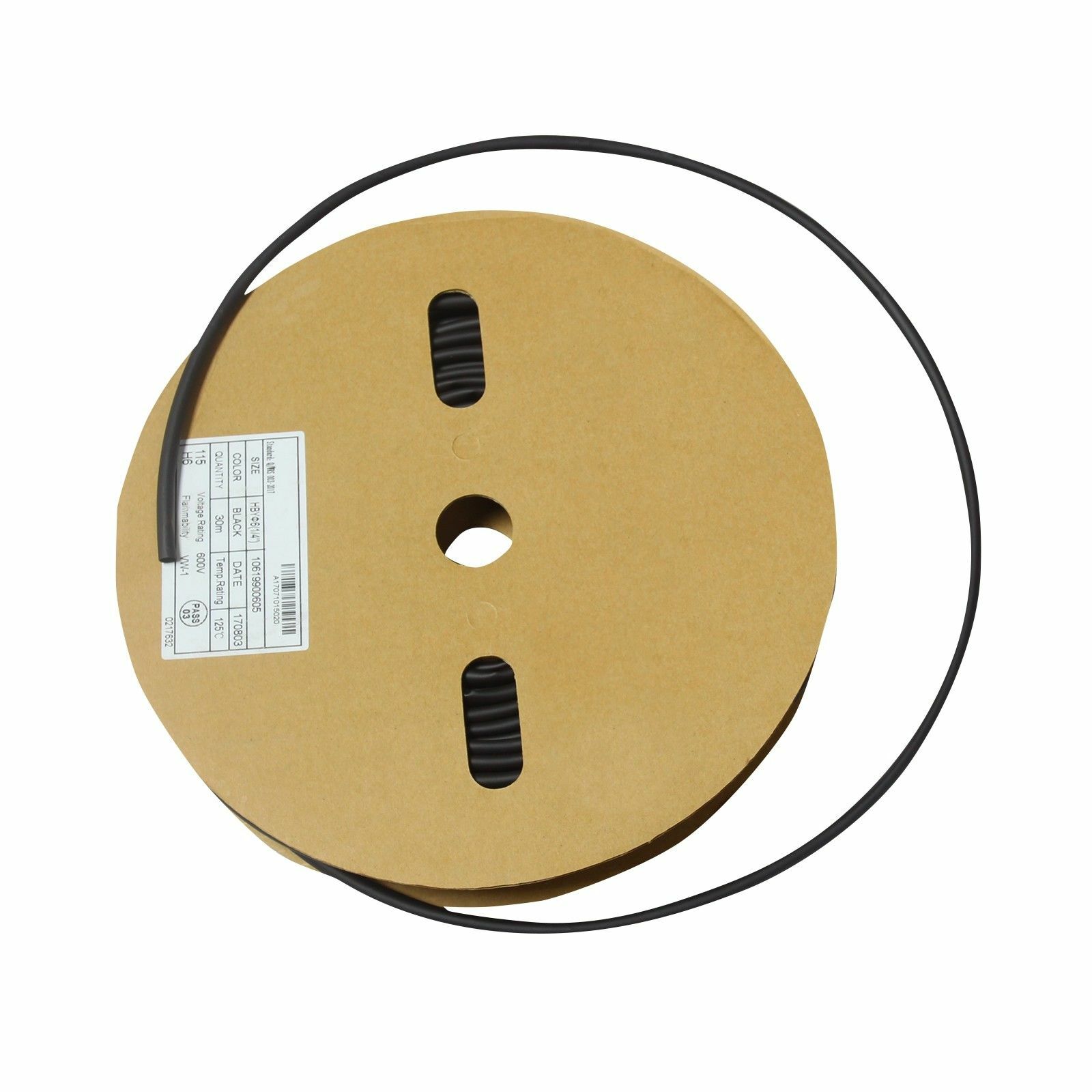 100 FT 100 Feet Black 1/4" 6mm Polyolefin 2:1 Heat Shrink Tubing Tube Cable