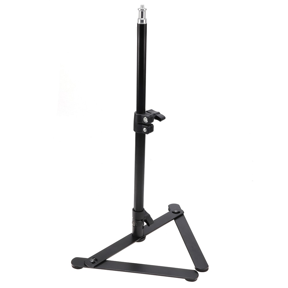 Adjustable Desktop LED Ring Light Stand Base Support Bracket 1/4" Screw Black