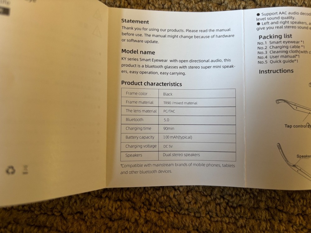 CatXQ Smart Glasses - Untested