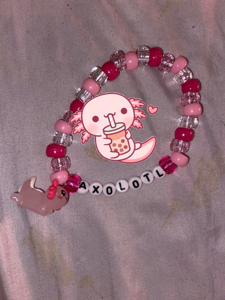 Single Axolotle Kandi Bracelet