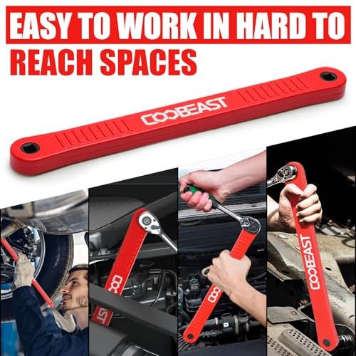 Offset Extension Wrench Impact Ready Socket Wrench Extender Tool Medium Red