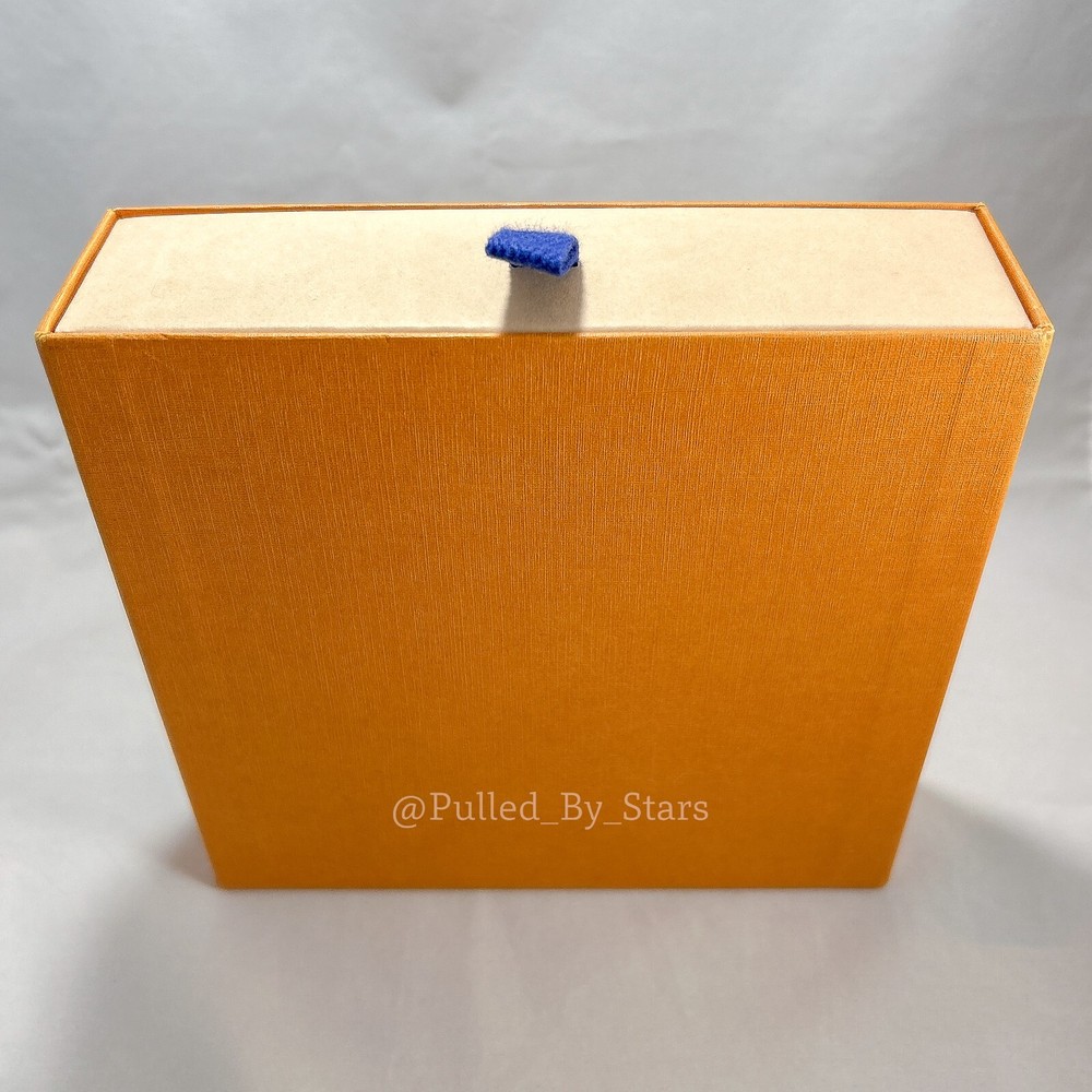LOUIS VUITTON Medium Orange Pullout Drawer Box (7" x 7" x 2") + Ribbon & Misc.