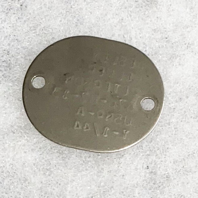WWII USNR Wesley Peterson T-44 Single Dog Tag