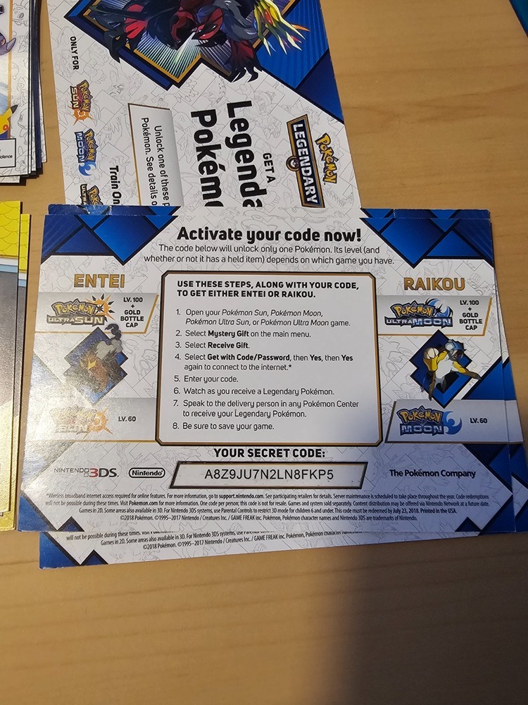 32 Used Scratched Nintendoo 3DS Pokemon Event Code Cards 2015-2017