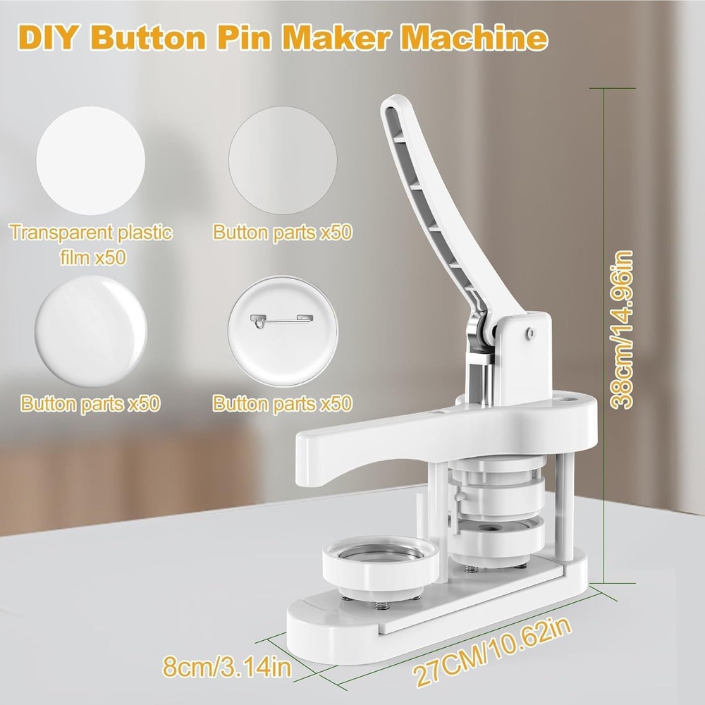 Button Maker Machine, Pin Maker Machine, Button Press Machine, (58mm/2.25inch)