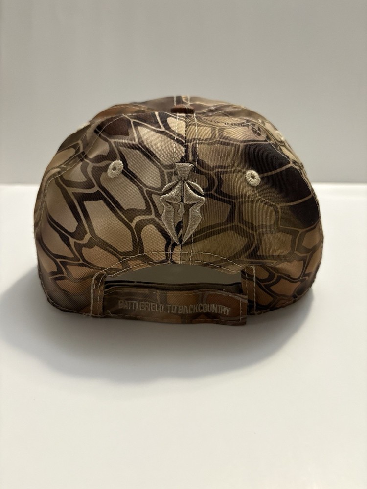 Kryptek Camouflage Ball Cap Brown Beige American Flag Patch Kryptek Pattern