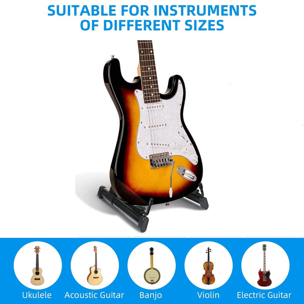 Foldable Lightweight Guitar Stand - Portable, Compact & Adjustable for Acoust...