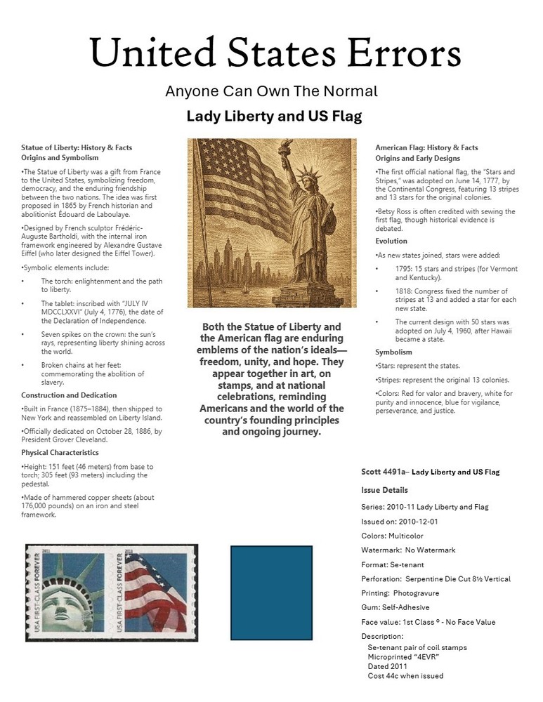 Centsational Custom Presentation Panel For Error SN 4491a - 8.5” X 11”