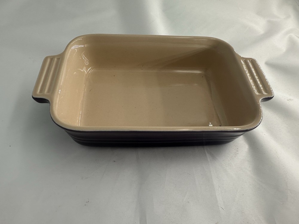 2 Le Creuset Purple Ceramic Rectangular Casserole Baking Dishes 12” & 7.5” NEW