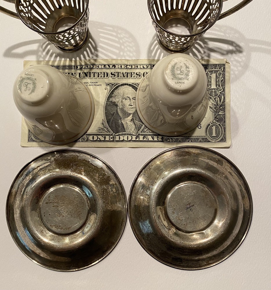 2 STERLING SILVER DEMITASSE CUPS