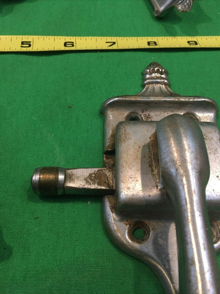VINTAGE ICE BOX HANDLE WITH LATCH & HINGES HARDWARE