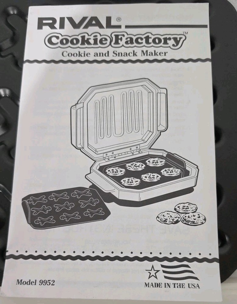 Rival Cookie Factory Model 9952 Cookie and Snack Maker. W6
