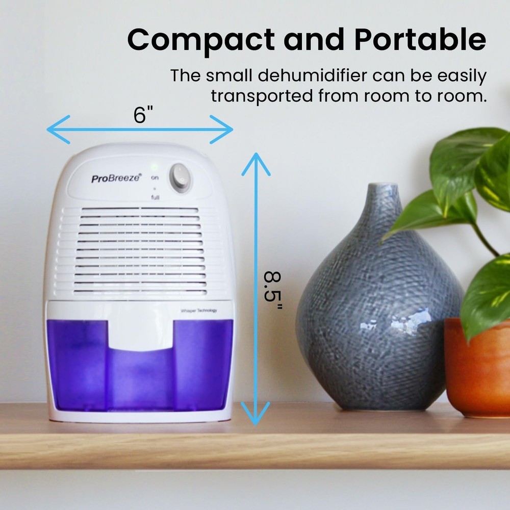 Compact Electric Dehumidifier - 215 Sq Ft Portable Humidity Control Solution