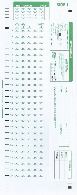 TEST-100E Scantron 882-E 881-E 889-E Compatible Testing Forms (500 Pack)