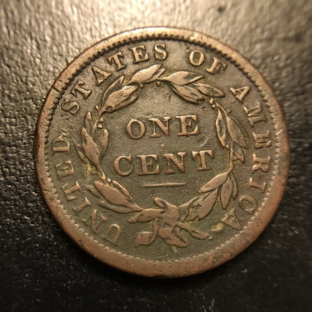 1838 Large Cent Very Fine VF 1c Copper Type