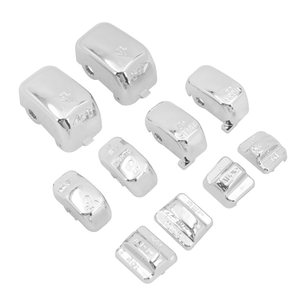 10x Replacement Switch Button Chrome Cap For Harley Touring Softail Dyna 96-2013