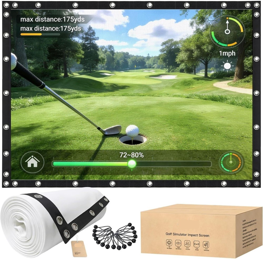 14x9 Golf Simulator Impact Screen Triple Layer Projector Screen Indoor Training