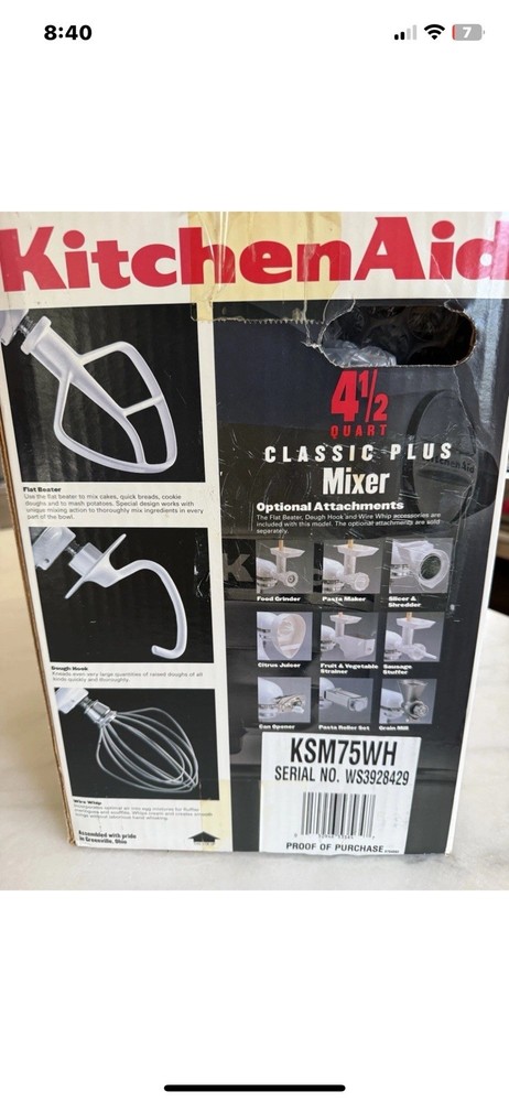 Kitchen aid Standing Mixer