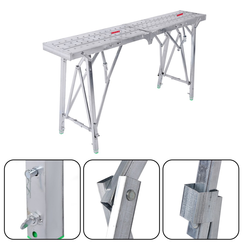 Portable Folding Scaffolding Platform Work Bench Scaffold Step Ladder with Adjus