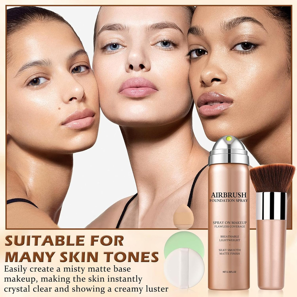 Magic Minerals Airbrush Foundation Full Coverage,Airbrush Flawless Setting Spray