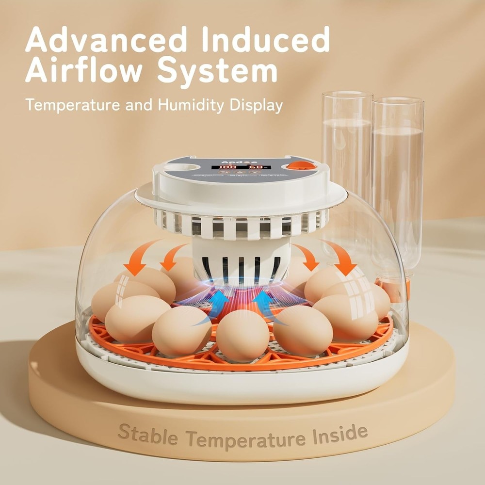 HatchPro 12 Egg Incubator: Automatic Turner & Clear View for Perfect Hatching