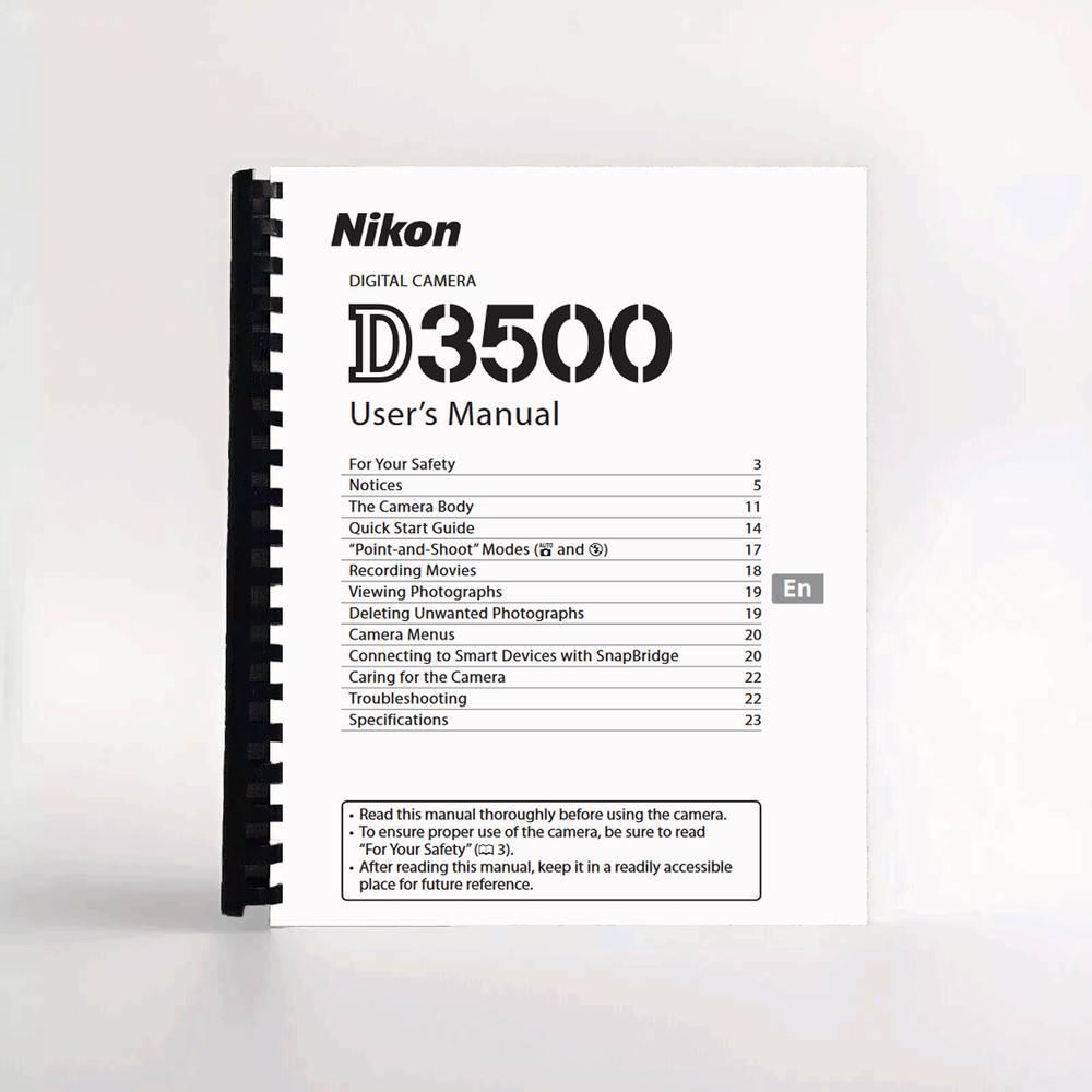 Nikon D3500 User's Manual