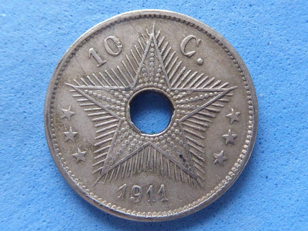 890) Belgium Congo 10 Centimes 1911 Problem Free £3.00