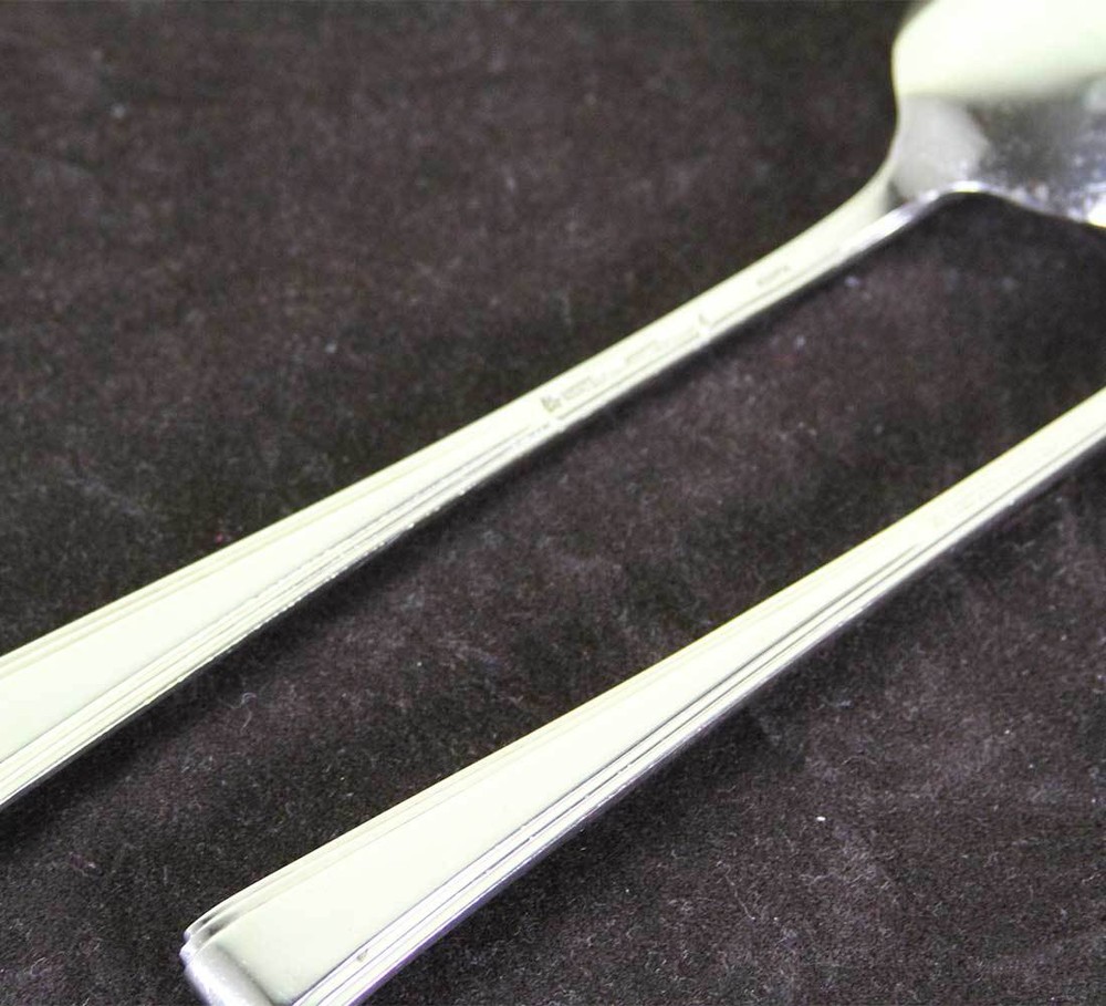 Silver Large Serving Spoon & Fork, Art Deco