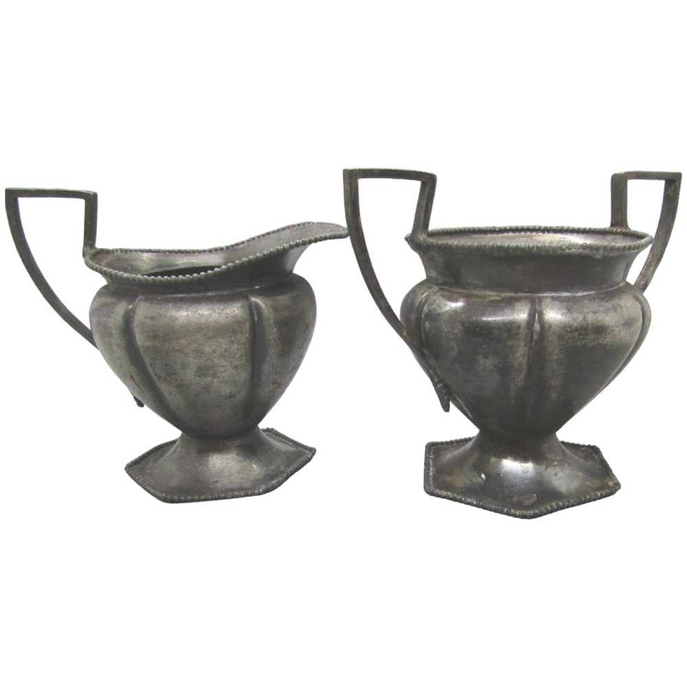 Antique E.G. Webster Sugar Bowl and Creamer
