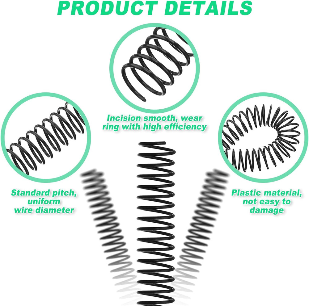 120 Pack Plastic Spiral Binding Coils Kit Spirals Multi Size Coils for Binding B