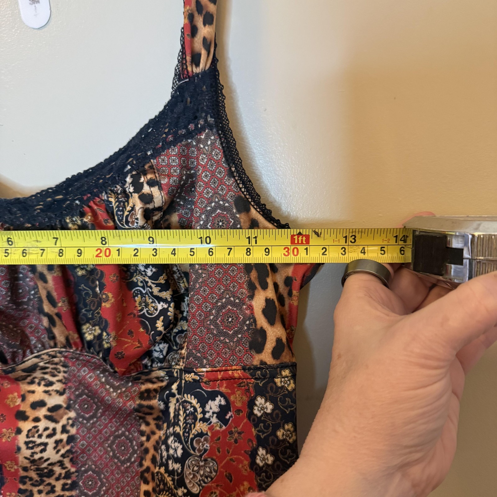 ARIANNE Tank Womens S Multicolor Patchwork Lined Jersey Polyester Spandex