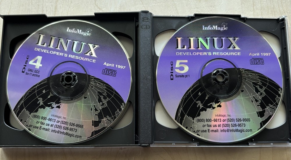 Linux Developer's Resource Infomagic ELVIS 6 CD Set Red Hat Slackware Kernel