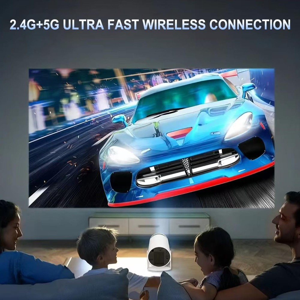 Lightweight 4K Mini Projector with 180° Rotation & Auto Keystone Correction