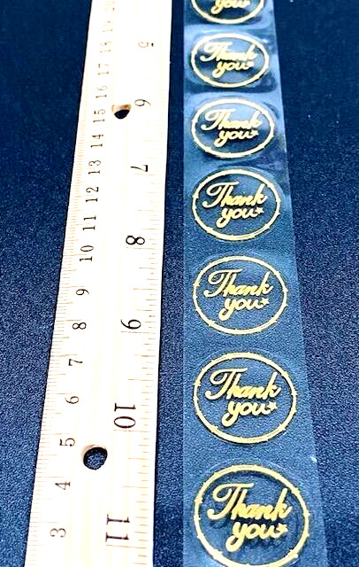 ⭐2 DAY SALE!!⭐ (2) ROLLS OF 500 ELEGANT THANK YOU LABELS CLEAR ADHESIVE STICKERS