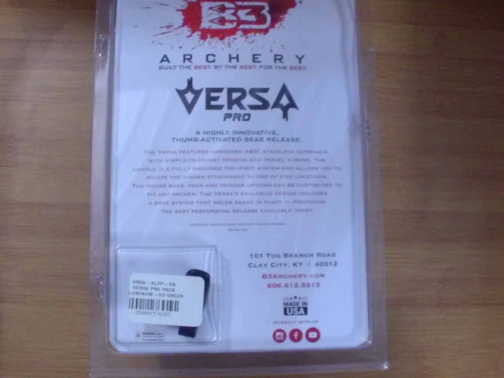 B3 Versa Pro Pack Mini Release 3 Finger OD GREEN