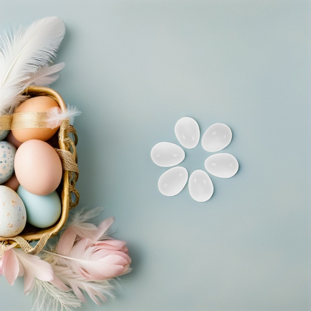25 Pcs Simulation Pigeon Egg Artificial Props Decorative Nest Eggs