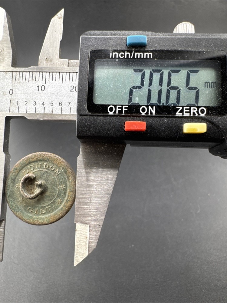 Colonial Button  Found In Virginia Flat Button #55 BM LONDON