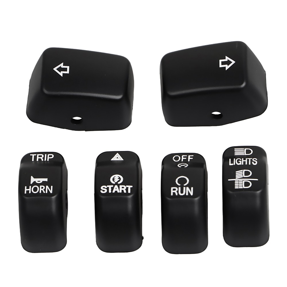 6pcs Hand Control Switch Housing Button Cap For Harley Softail Dyna Wide Glide
